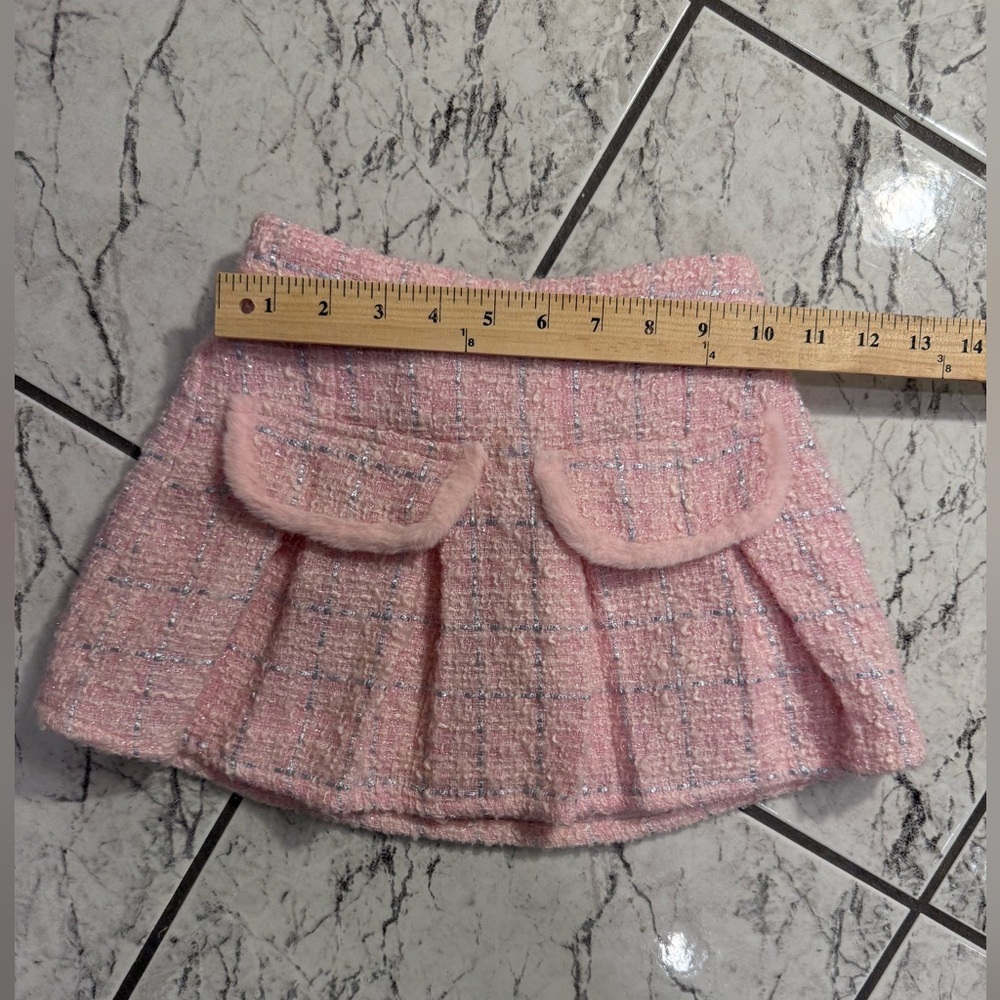 Doe a Dear Pink Tweed Skirt with Pockets | Girls Size‎ 5